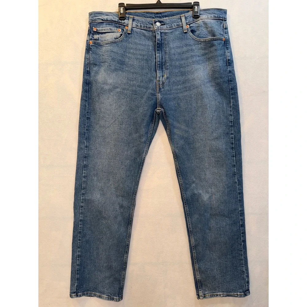 Levi's 505 Jeans W40 L32 Blue Medium Wash Straight Fit Cotton Denim Pants‎